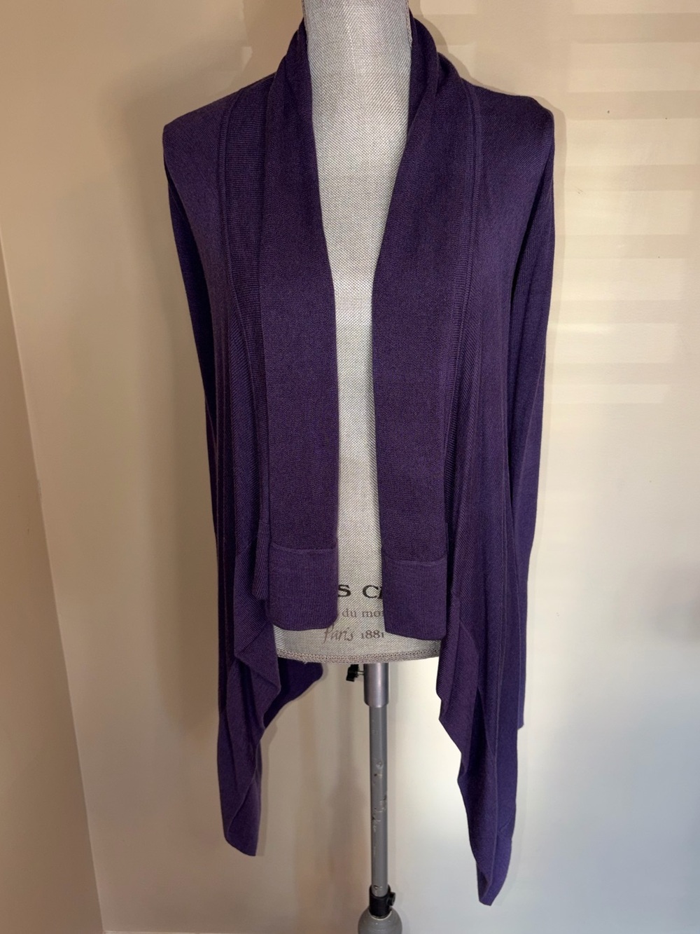 Lululemon Open Front Cardigan | Purple | Approx. Size 4 | Draped Waterfall